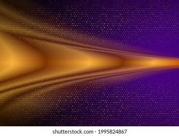 Small golden dots abstract technology graphic design. Bronze geometric futuristic background. Vector illustration