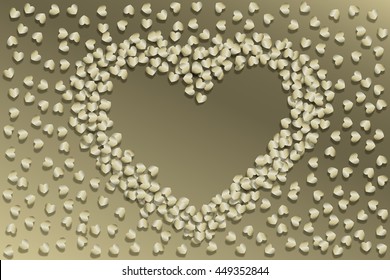 Small Golden Hearts arranged to Big One with Copy Space. It can be applied to be the backdrop for wedding party or other event.