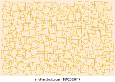 Small golden squares at various angles on champagne coloured background