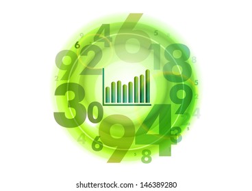 small graph in the middle of numbers circle