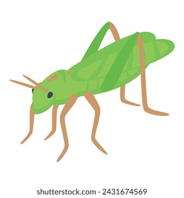 Small grasshopper icon isometric vector. Verdant creature. Fly ant color