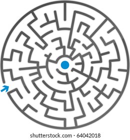 Small gray maze. Vector illustration.