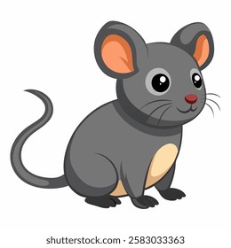 A small gray-brown mouse. vector on white background.