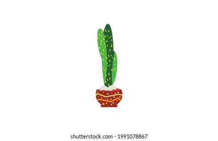 A small green cactus that sits beautifully on top of a pot.