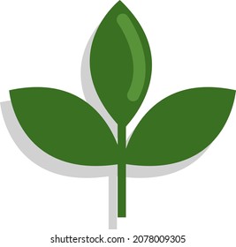 Small green leaf, illustration, vector, on a white background.