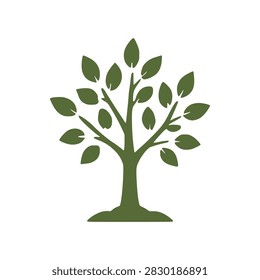 Small Green Leafy Tree Isolated Graphic
