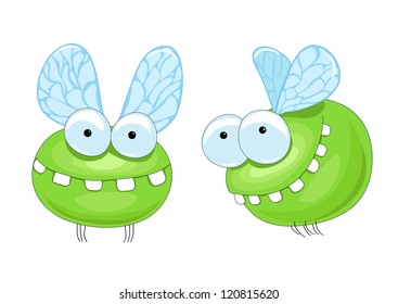 small green midge with big teeth