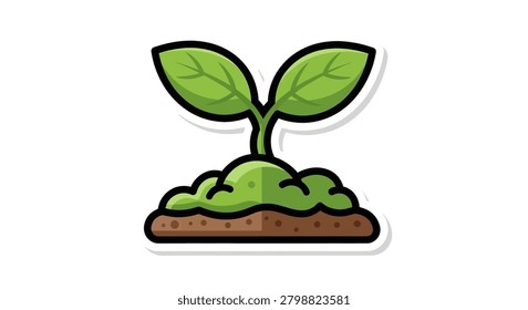 Small green plant sprouting from earth