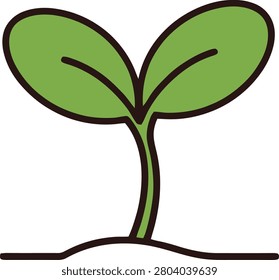 A Small Green Seedling Sprout Emerging From the Ground Symbolizing Growth Hope and New Beginnings on Plain White Background