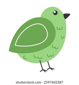 Small Green Sparrow Bird, Perfect for Spring Greeting Cards and Posters Decoration