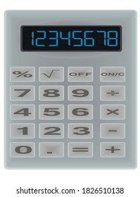 Small grey calculator. vector illustration