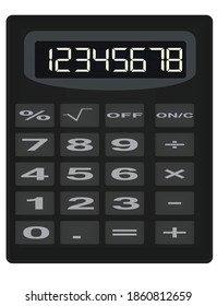 Small grey calculator. vector illustration