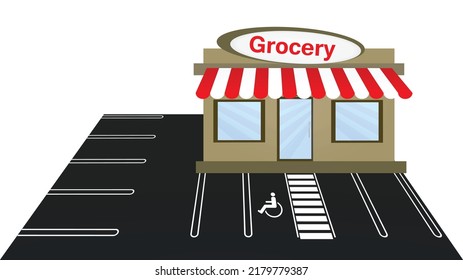 Pequeño supermercado. ilustración vectorial