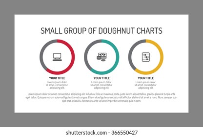 Small group of doughnut charts