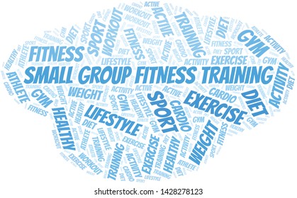 Small Group Fitness Training Word Cloud. Wordcloud Made With Text Only.