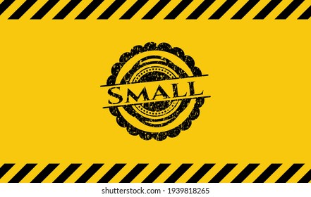 Small grunge warning sign emblem. Vector Illustration. Detailed. 