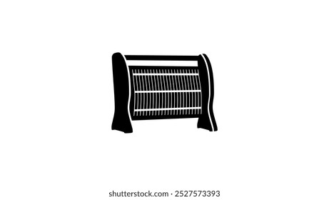 small Halogen heater, black isolated silhouette