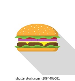 pequeña hamburguesa de fondo blanco, en estilo plano, vector