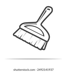 Small hand broom icon transparent vector isolated