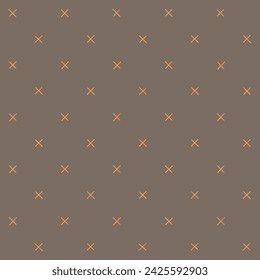 small hand drawn orange crosses. gray repetitive background. decorative art. vector seamless pattern. geometric fabric swatch. textile design template