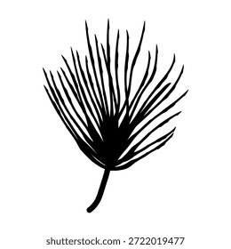 Tufo desenhado à mão pequena de agulhas de pinheiro, sotaque botânico evergreen minimalista para projetos de inverno e Natal.Ilustração vetor