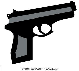 pistola de mano pequeña en negro y gris - ilustración vectorial