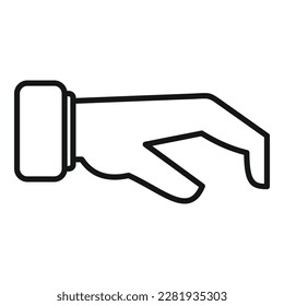 Small hand icon outline vector. Finger hold. Point fist