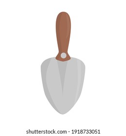 Small hand shovel. Flat vector illustration. Isolated on white background.
