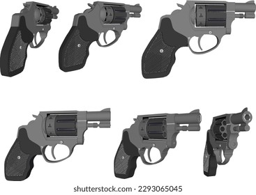 Small handgun firearm illustration vector sketch