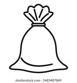 Small handle bag of trash icon outline vector. Eco sack. Package refuse