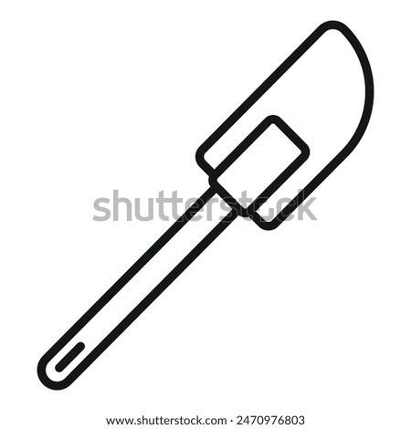 Small handle spatula icon outline vector. Shape element. Culinary utensil