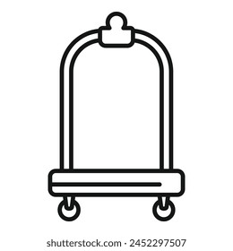 Small handle trolley icon outline vector. Support move. Airport trip support