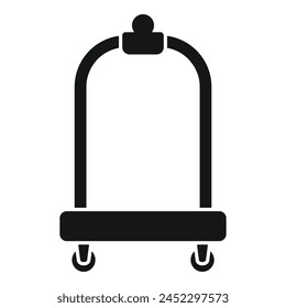 Small handle trolley icon simple vector. Support move. Airport trip support