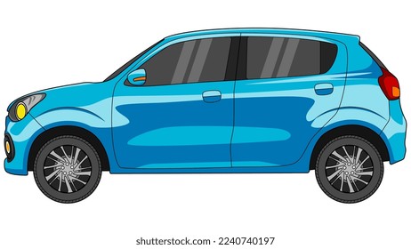 pequeño coche de incubación en un vector de color brillante, vehículo realista llano de color claro ilustración vectorial