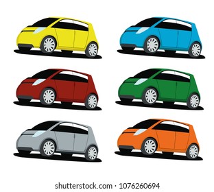 small hatchback different color set