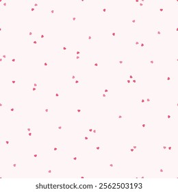 Small Heart Confetti Abstract Seamless Pattern. Love Pink Background with Hearts for Valentine's day or Birthday.	
