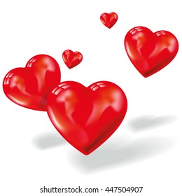 Small hearts in the air