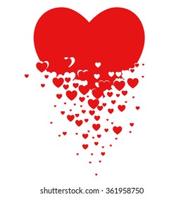 Small hearts forming a larger heart shape