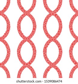 A lot of small hearts in Heart Chain Vertical seamless pattern.