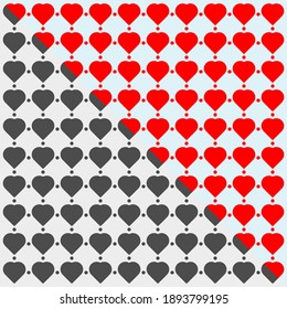 Small hearts on a light background