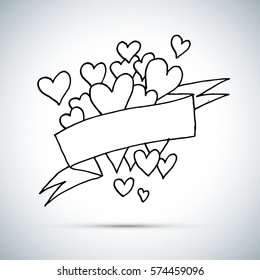 Small hearts and ribbon