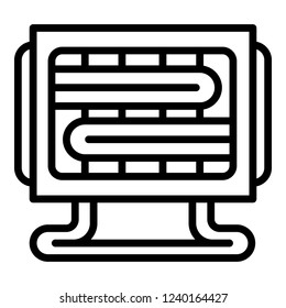 Small heater icon. Outline small heater vector icon for web design isolated on white background