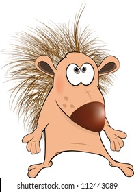 Small hedgehog. Cartoon