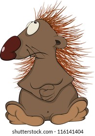 Small hedgehog. Cartoon
