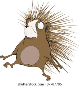 Small hedgehog. Cartoon