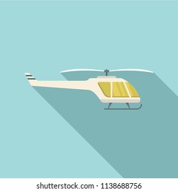 Small helicopter icon. Flat illustration of small helicopter vector icon for web design