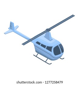 Small helicopter icon. Isometric of small helicopter vector icon for web design isolated on white background