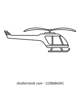 Small helicopter icon. Outline small helicopter vector icon for web design isolated on white background