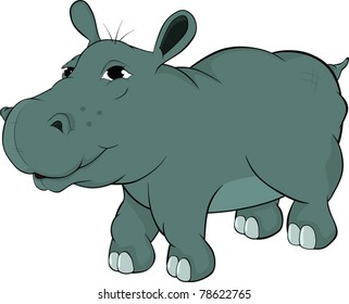 Small hippopotamus .Cartoon