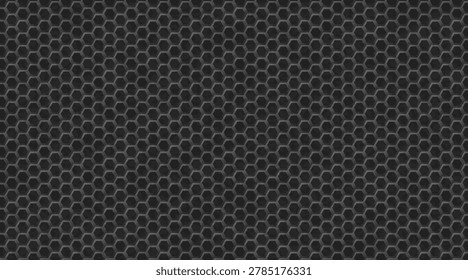 Small honeycomb grid, shallow relief dark carbon black pattern.